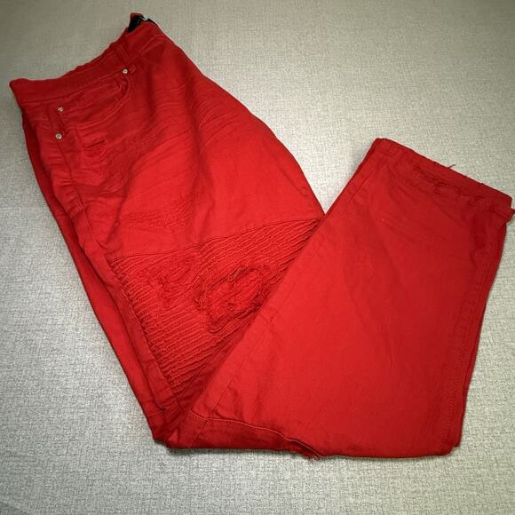 Jordan Craig Jeans Men's 42x32 Red Legacy Edition Jeans Aaron Distressed - Picture 2 of 11